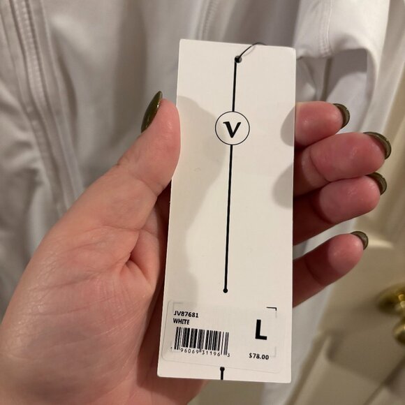 Velocity Women's White Athletic Full-Zip Jacket with Thumbholes ~ Large ~ NWT - Picture 3 of 6